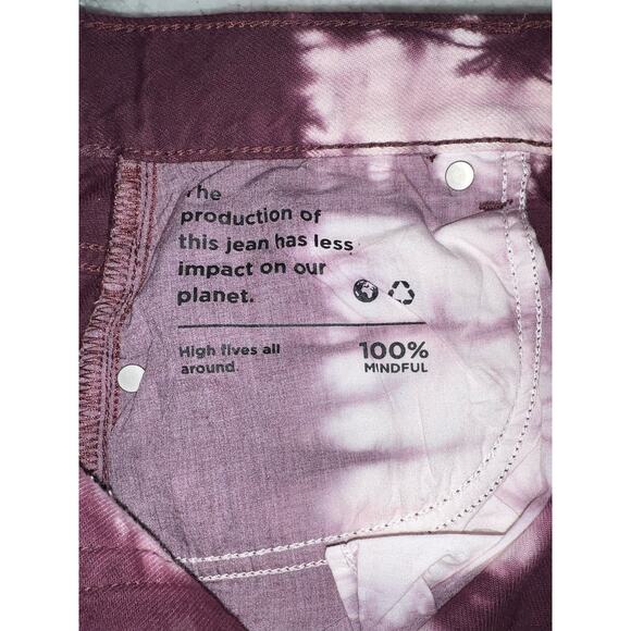 PACSUN Eco Raspberry Tie Dye High Waisted Straight Leg Jeans - size 30 - G1 - Picture 7 of 9